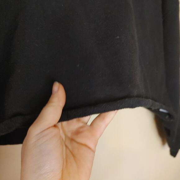 We Wore What Size XS Extra Small Black Cut Off Sweater Cropped Oversized Raw Hem - Picture 6 of 10